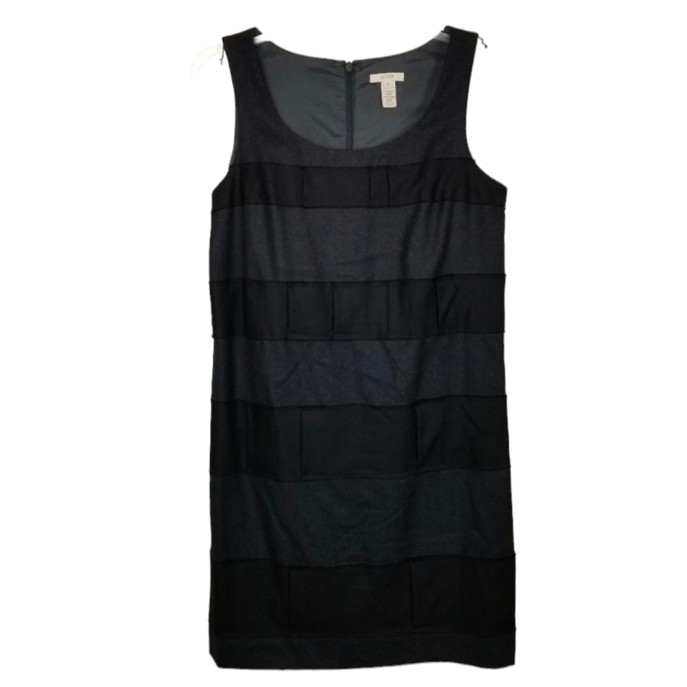 J Crew Size 2 Sleeveless Dress Black Scoop Neck Size 2 Wool Lined Scoop Neck